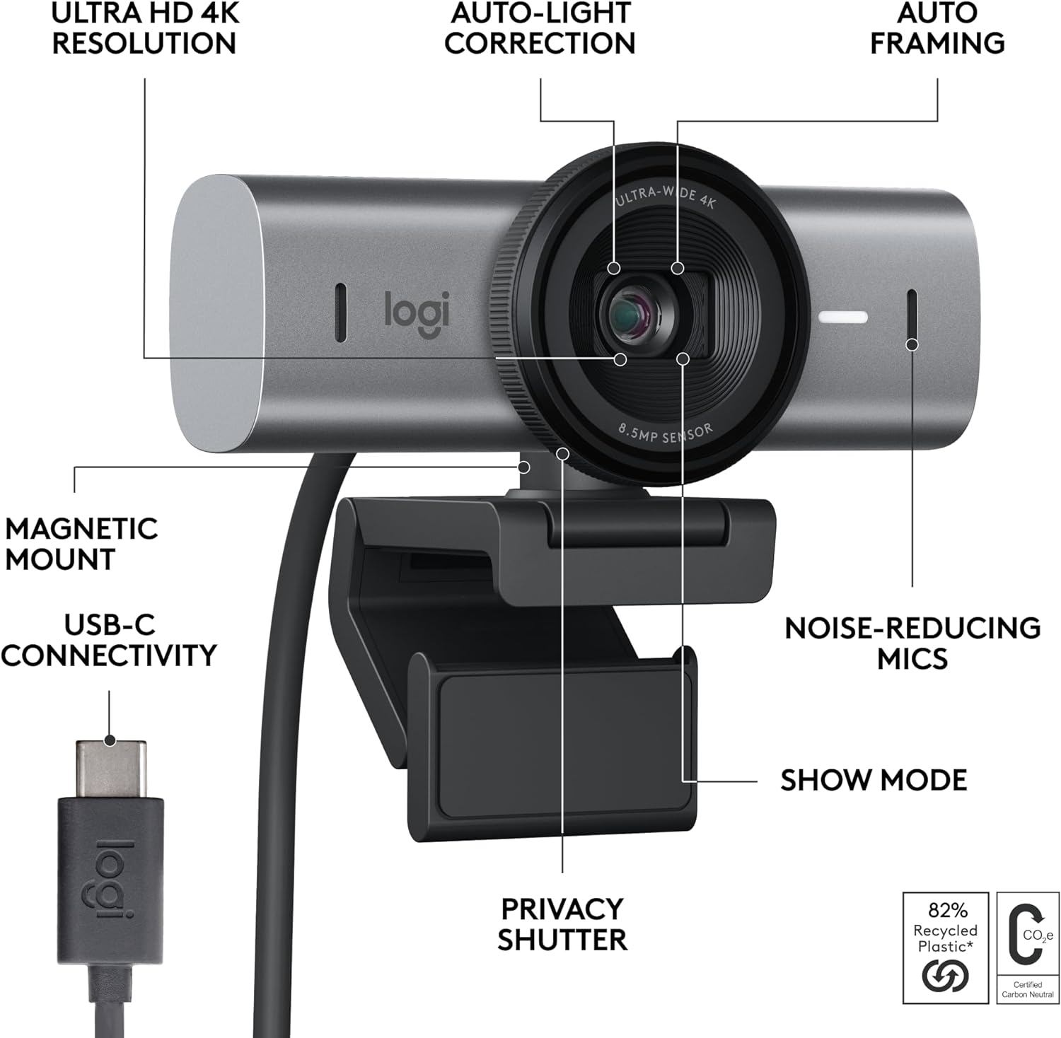 Logitech MX Brio Ultra HD 4K Streaming Webcam