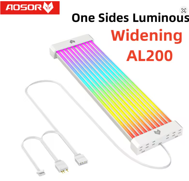 AOSOR AL200 ARGB LED Light Strip for 24PIN Motherboard Power Extension ...