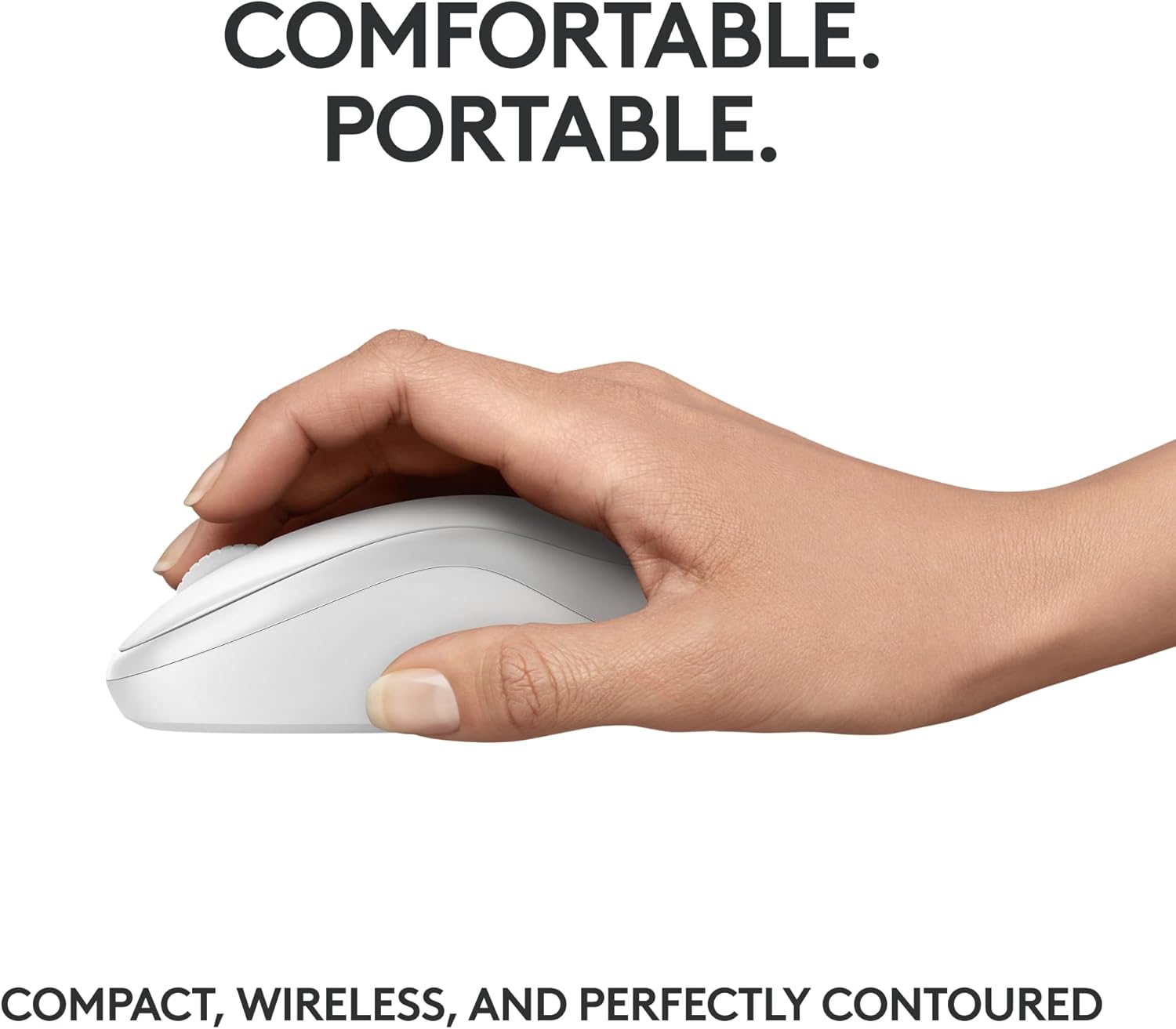Logitech M240 Silent Bluetooth Mouse with Comfortable Shape - Off White