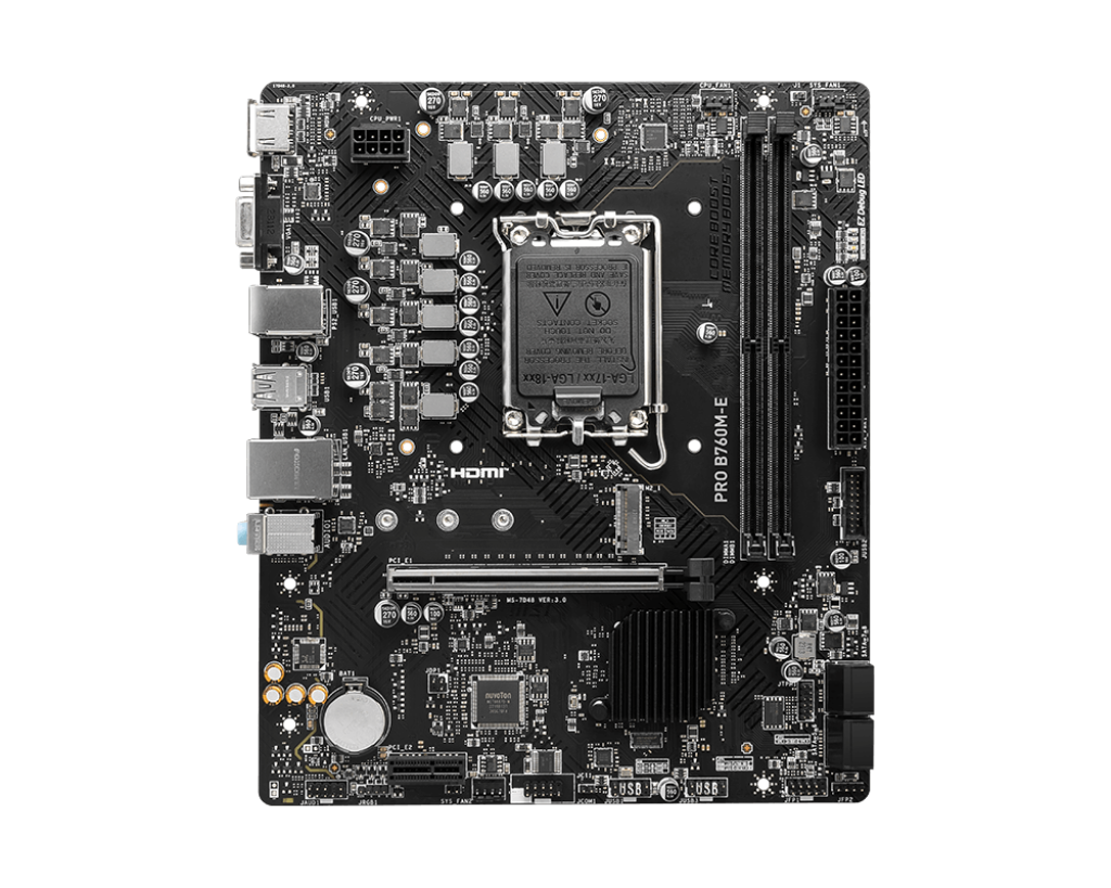 MSI PRO B760M-E DDR5 Intel® Core™ 14th/ 13th/ 12th Gen Processors LGA 1700 Motherboard