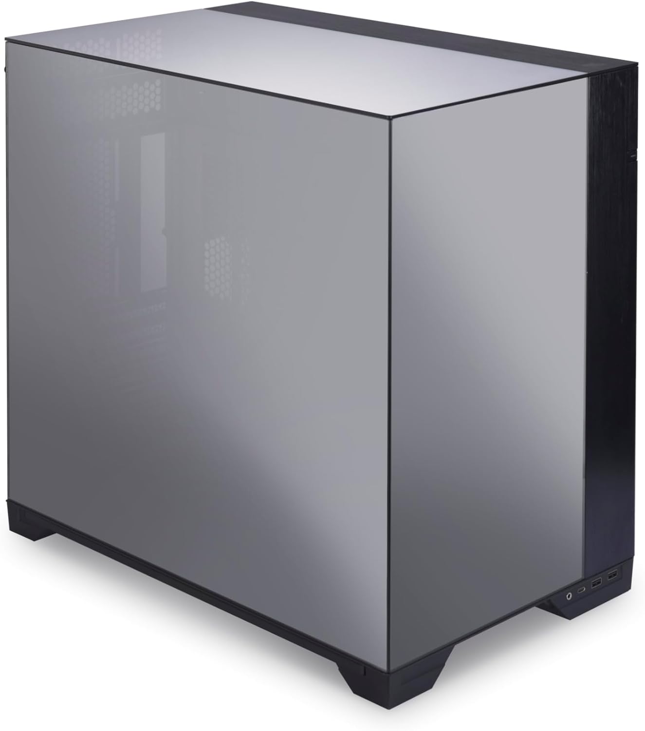 Lian Li O11 Vision -Three Sided Tempered Glass Panels  - Dual-Chamber ATX Mid Tower (Chrome) GAMING CASE