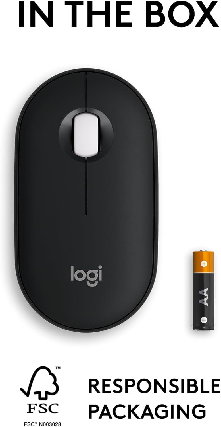 Logitech Pebble Mouse 2 M350s Slim Bluetooth Wireless Mouse