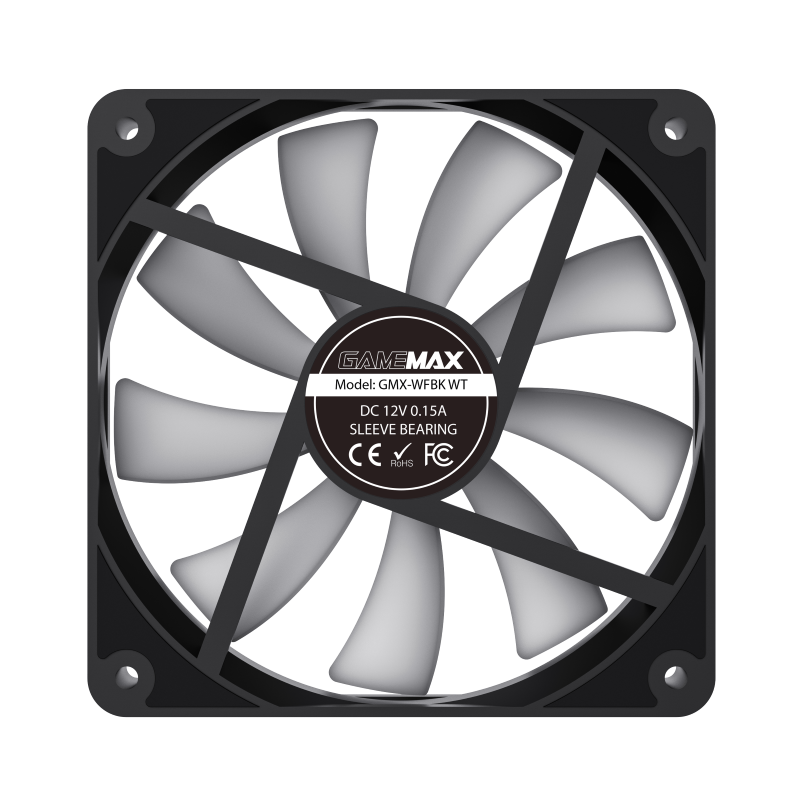 GAMEMAX SUPER COOLING BLACK CASE FAN 12CM