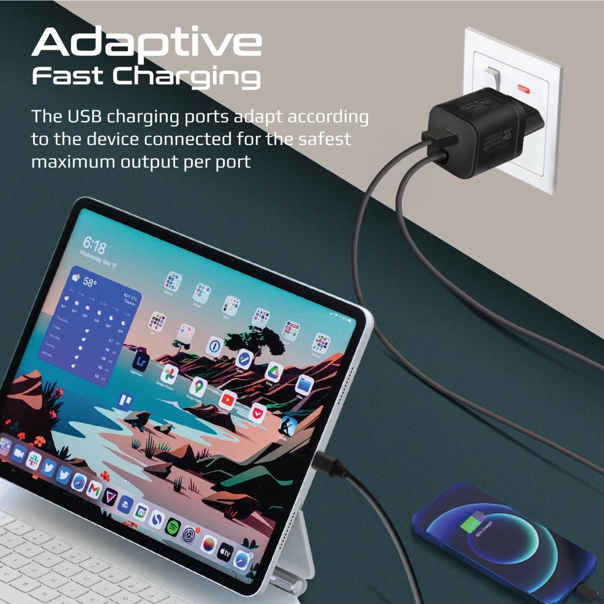 Promate PowerPort-PDQC3 USB-C Charger Premium 33W with 22.5W
