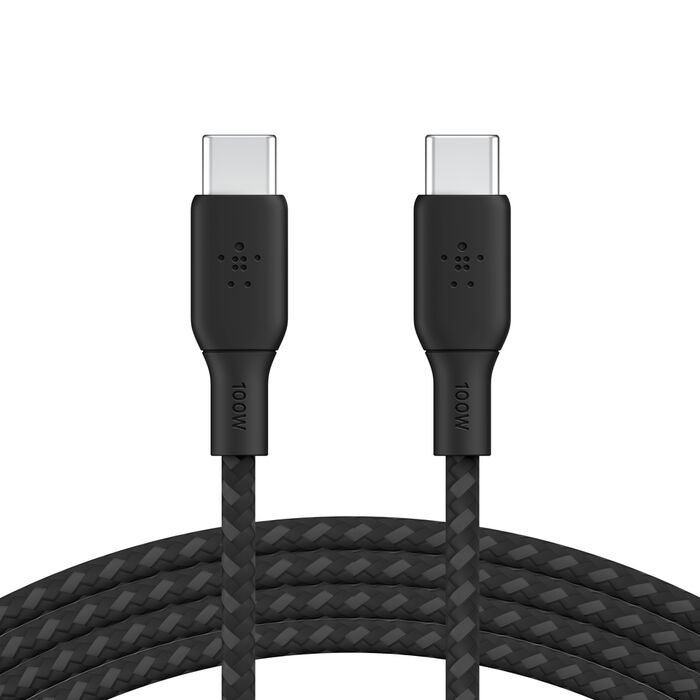 Belkin 100W Braided USB Type-C Cable - Black Belkin 100W Braided USB Type-C Cable - Black
