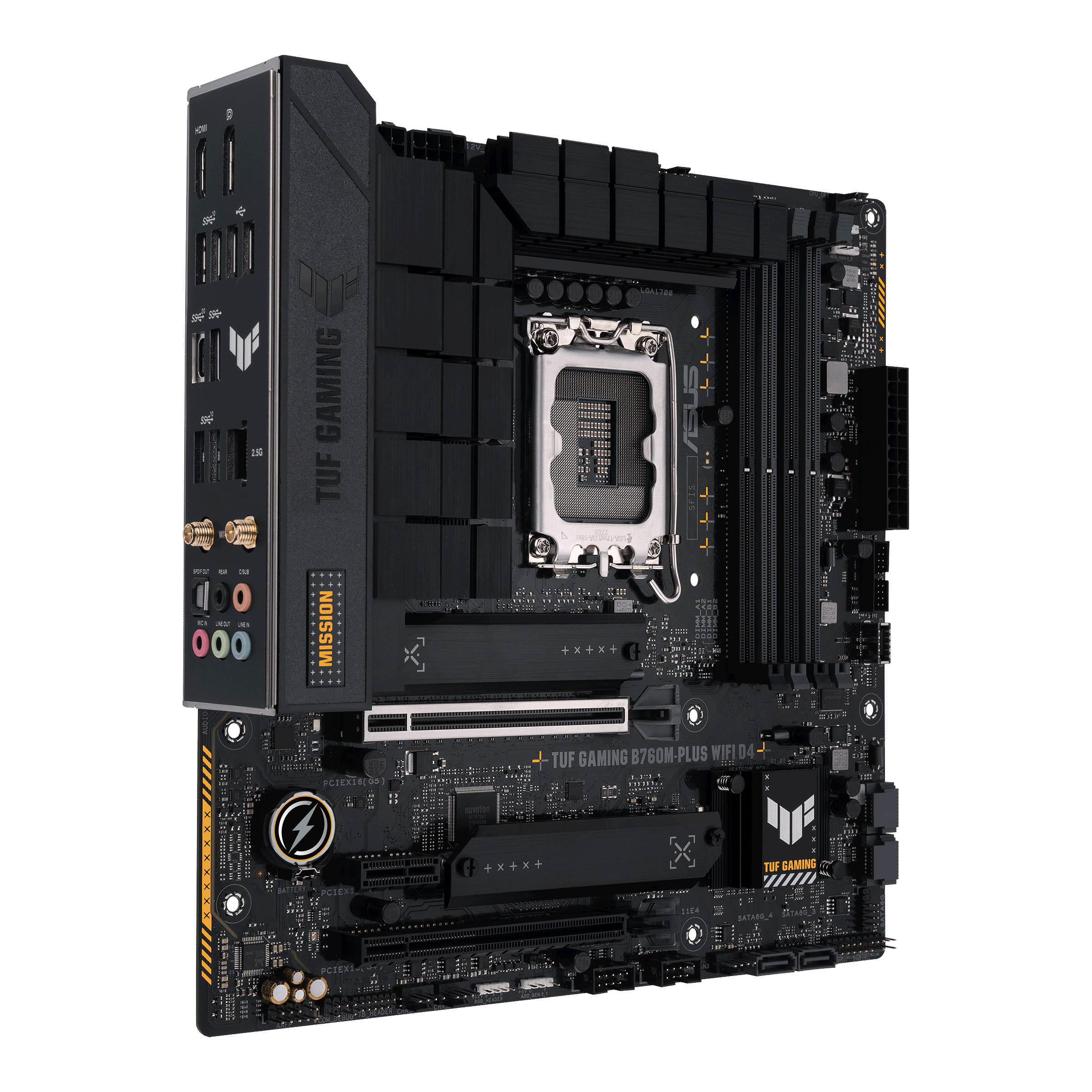 ASUS TUF B760M-PLUS WIFI D4 (13th and 12th Gen) LGA 1700 mATX Motherboard