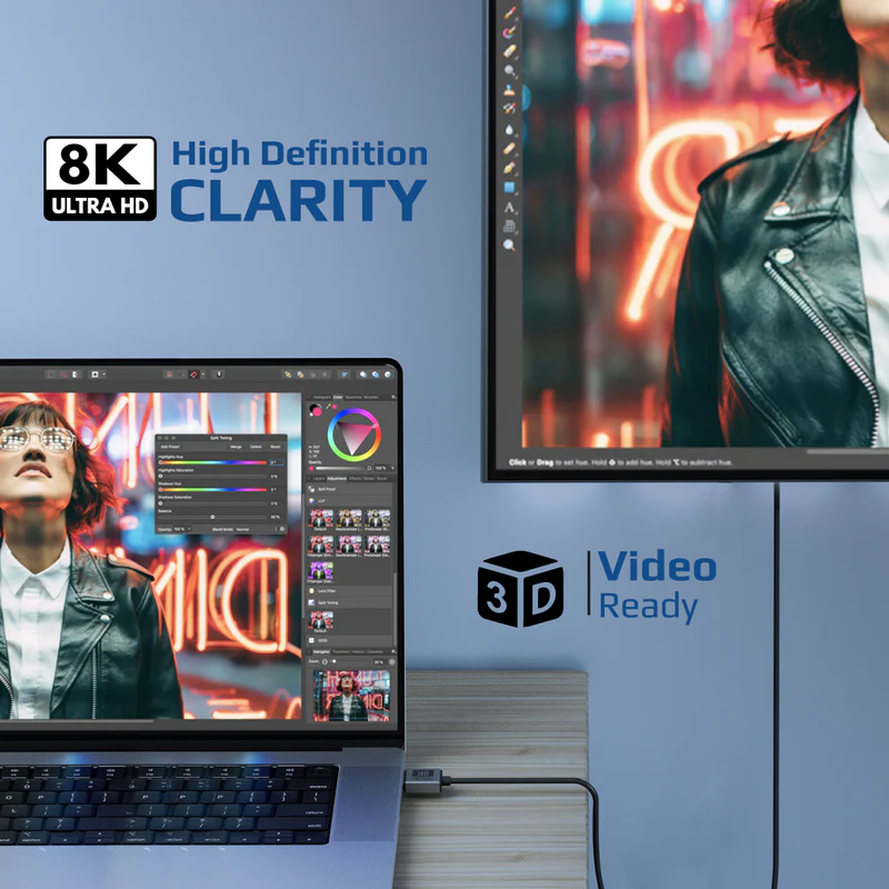 Promate PRIMELINK8K-150 Certified Ultra-High-Speed 8K@60Hz HDMI Slim Flexible Cable