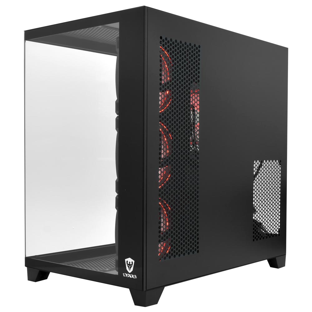 Sate K896 Tempered Glass Panel Full View Desktop ATX / 4 FAN / BLACK GAMING CASE