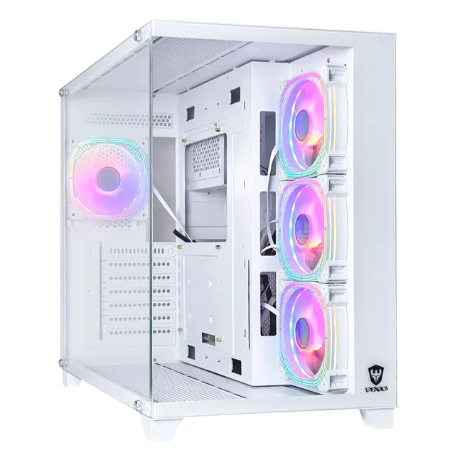 Sate K897 Tempered Glass Panel Full View Desktop ATX / 4 FAN / White GAMING CASE