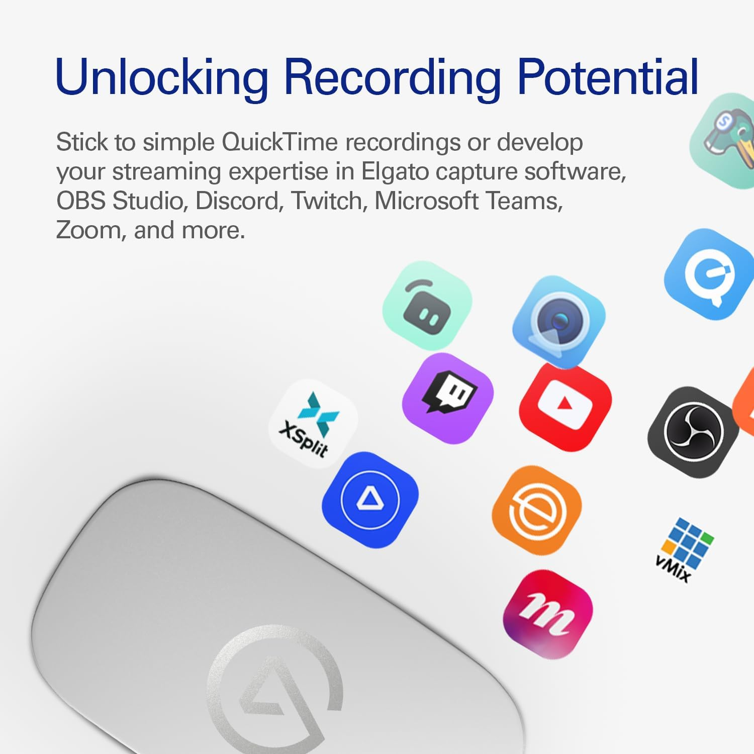 Elgato Game Capture Neo 4K60 HDR Passthrough, 1080p60 Capture – for Nintendo Switch 2, PS4/PS5/Xbox Switch/iPhone - White