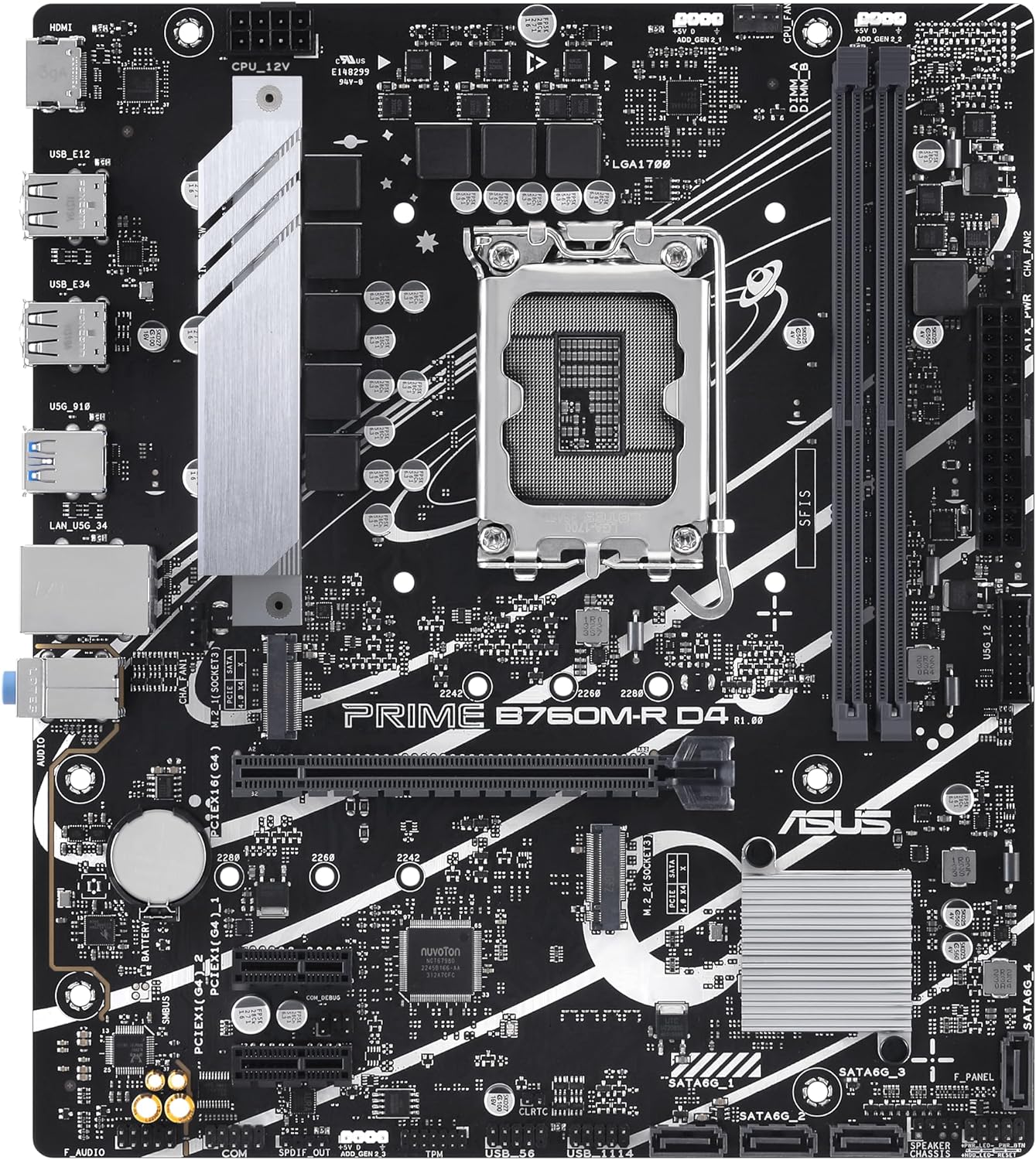 ASUS PRIME B760M-R D4, an Intel®  LGA 1700 micro-ATX motherboard