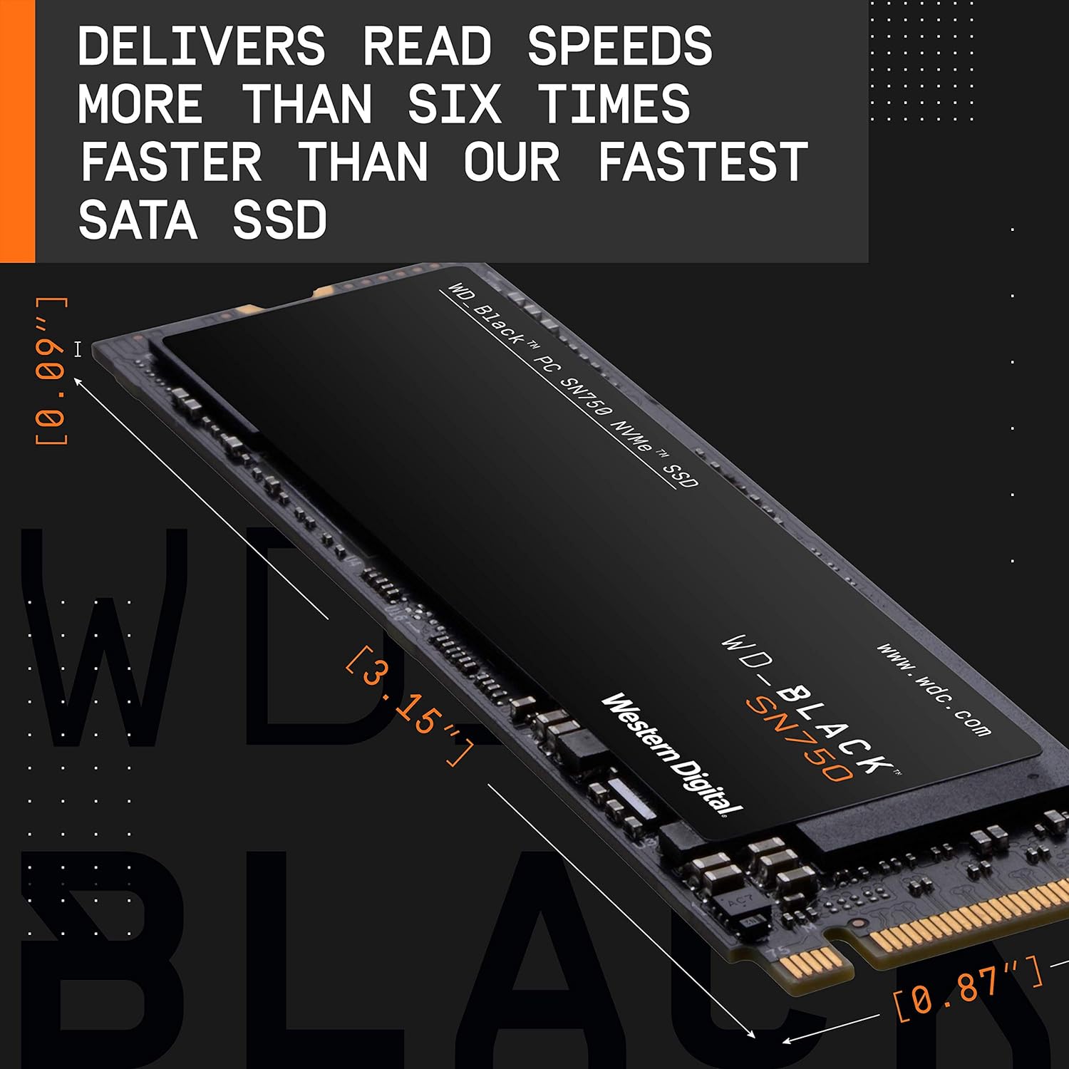 WD BLACK 2TB SN750 NVMe Internal Gaming SSD  - Gen3 PCIe, M.2 2280 , Up to 3,400 MB/s