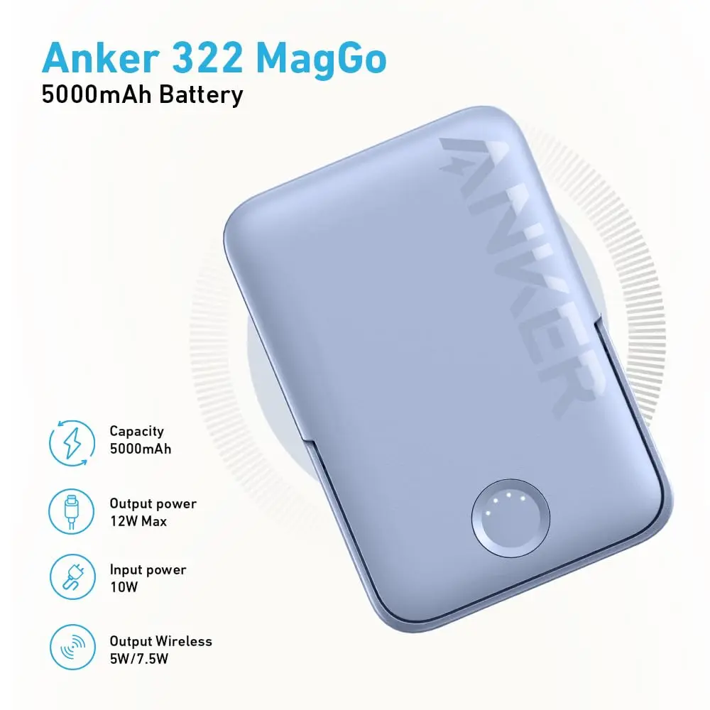 ANKER 322 MAGGO BATTERY POWERCORE 5K WITH STAND BLACK