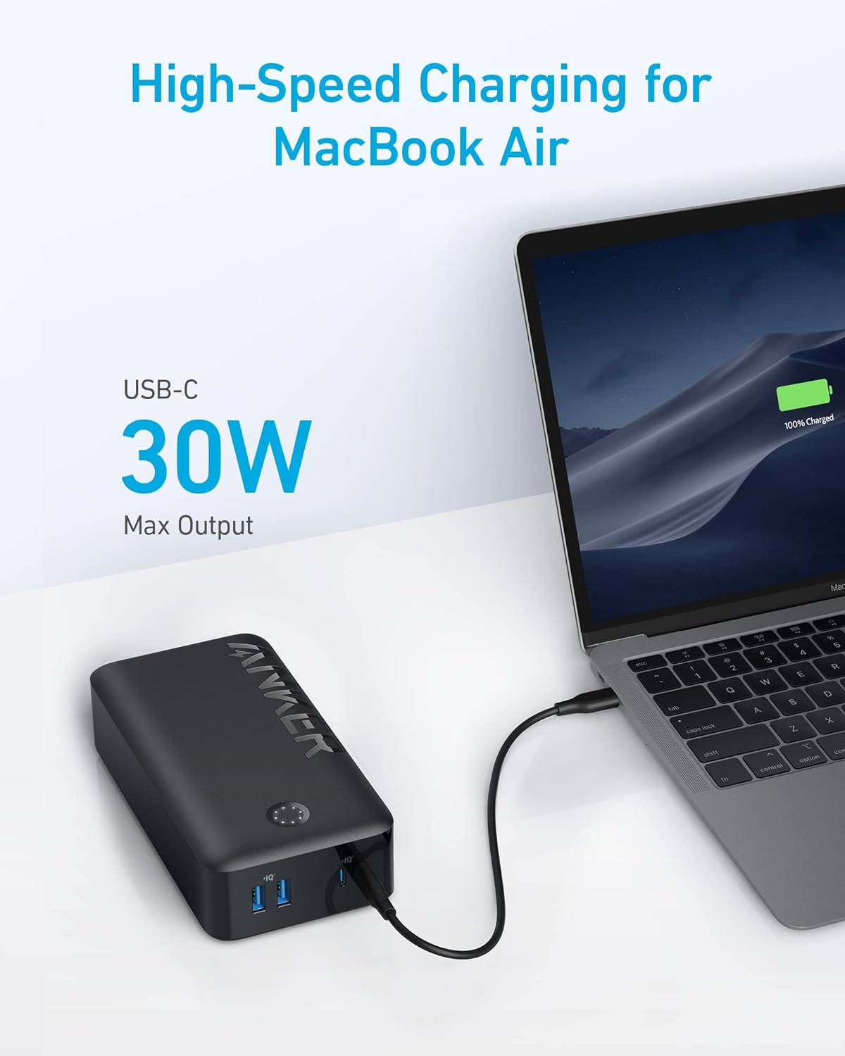 Anker A1377H11 347 Portable Charger, Power Bank, 40K 30W Battery Pack with USB-C High-Speed Charging