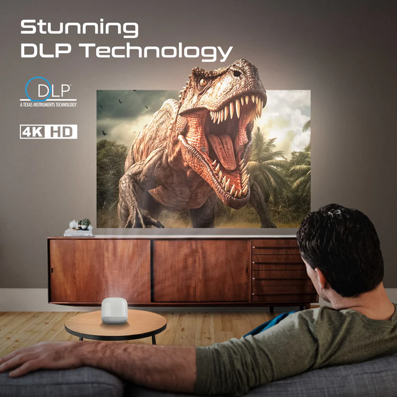 Promate CubeCast-2 Ultra-Portable 4K Wireless DLP Projector with Touch Controls