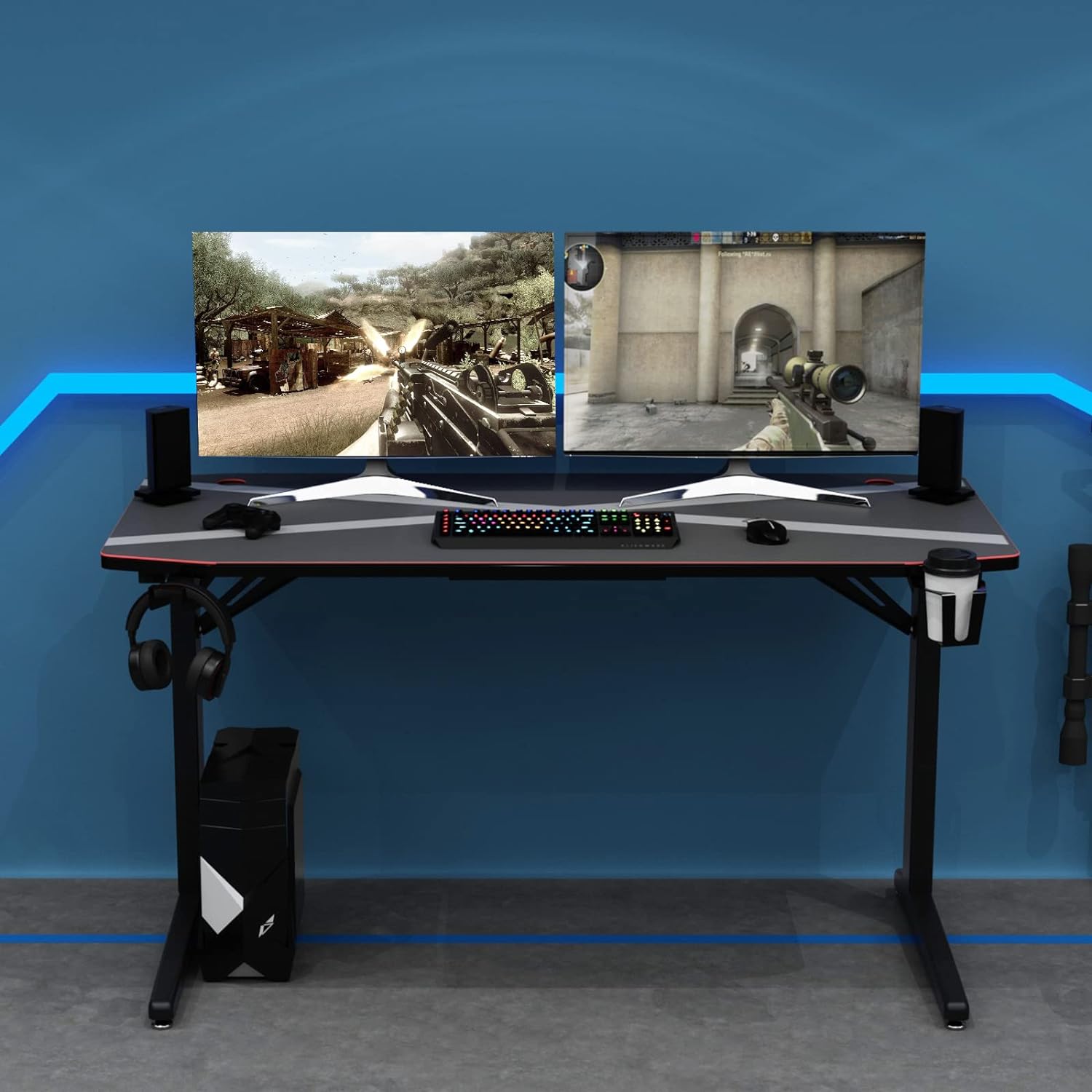 Gaming Desk Computer YT-TF-1 (Gaming Table) With Full Cover Mouse Pad 750*140*650MM