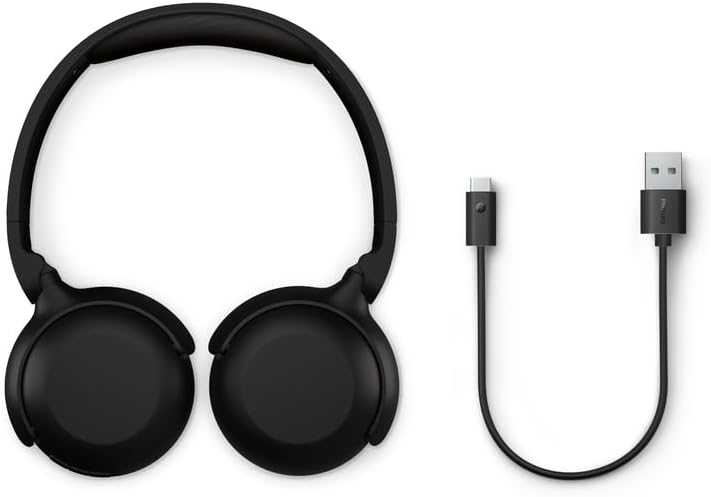 Philips TAH2209 Wireless Bluetooth On-Ear Headphones with 32mm Drivers Fast Charging - Black