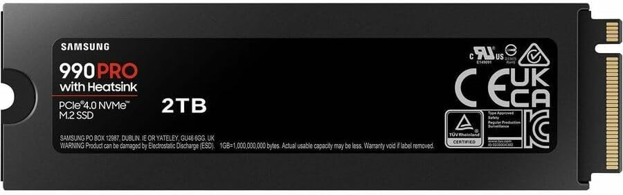 SAMSUNG 990 PRO WITH HEATSINK 2TB PCIE 4.0 NVME M.2 SSD