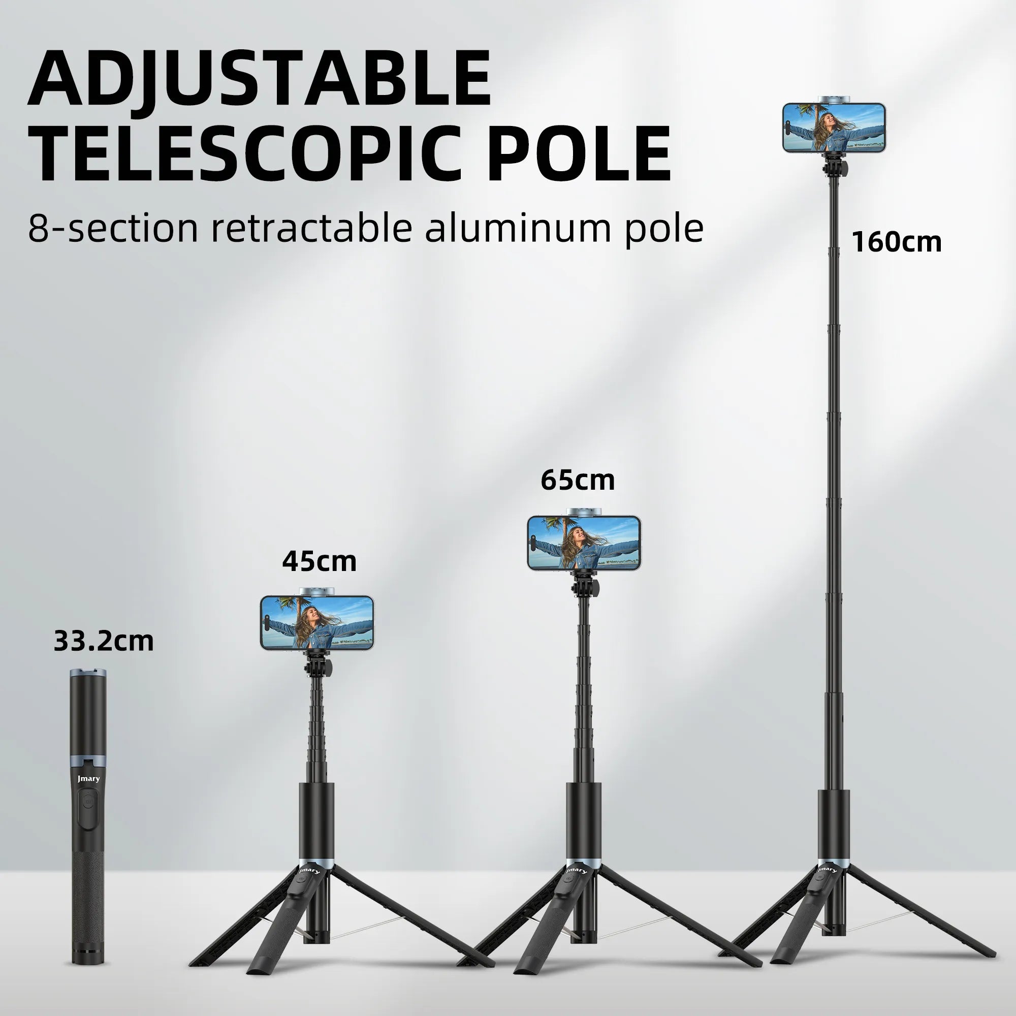 Jmary KT-259 All-in-One Selfie Stick Tripod 1.6 Meter