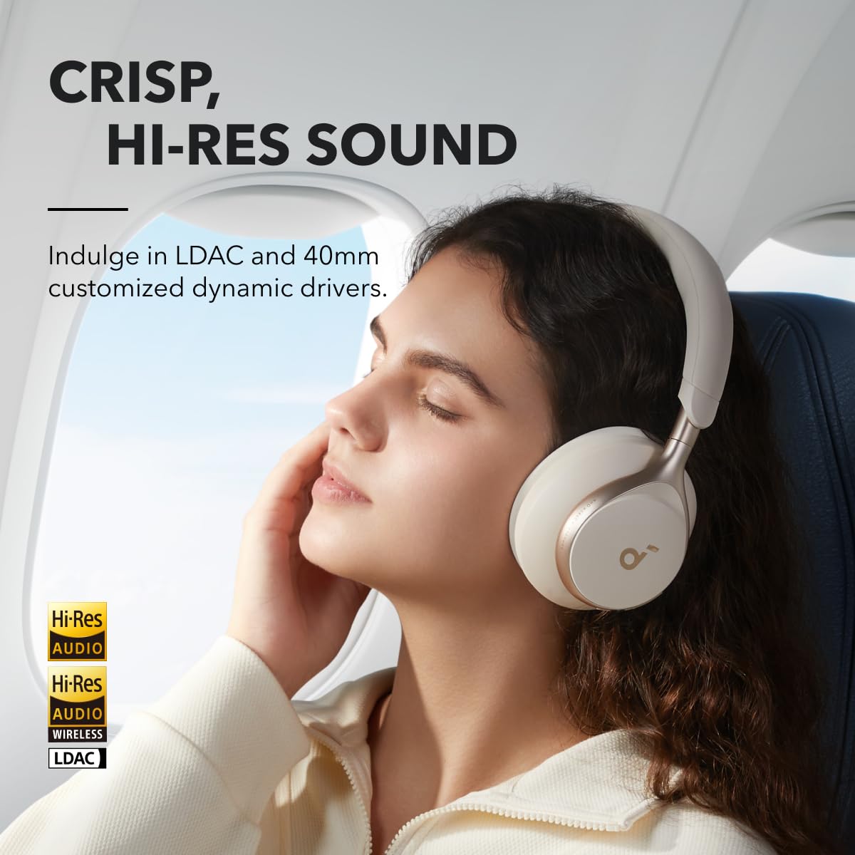 Anker SoundCore Space One ANC Headphones – Latte Cream