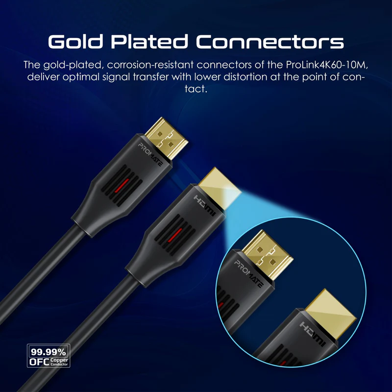 Promate ProLink4K60-10M Ultra-High Definition 4K@60Hz HDMI Audio Video Cable