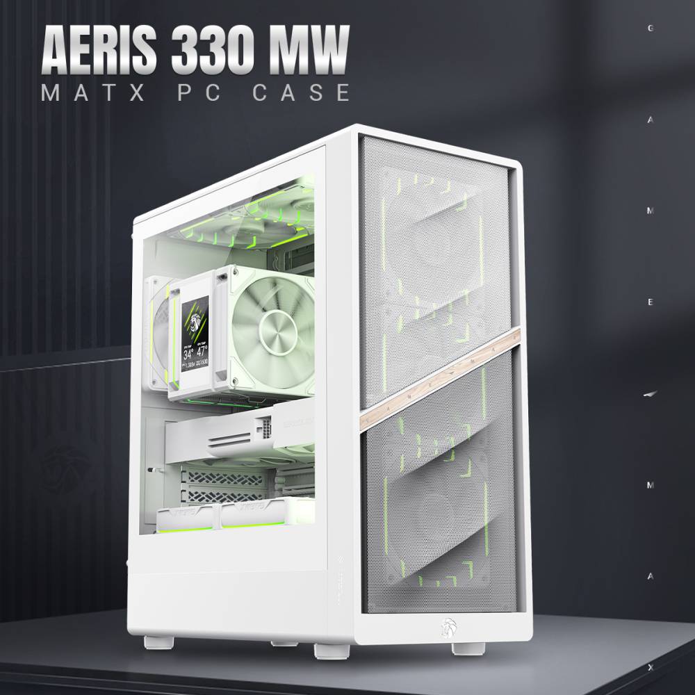 GAMEMAX AERIS 330 MW (WHITE) MATX GAMING CASE