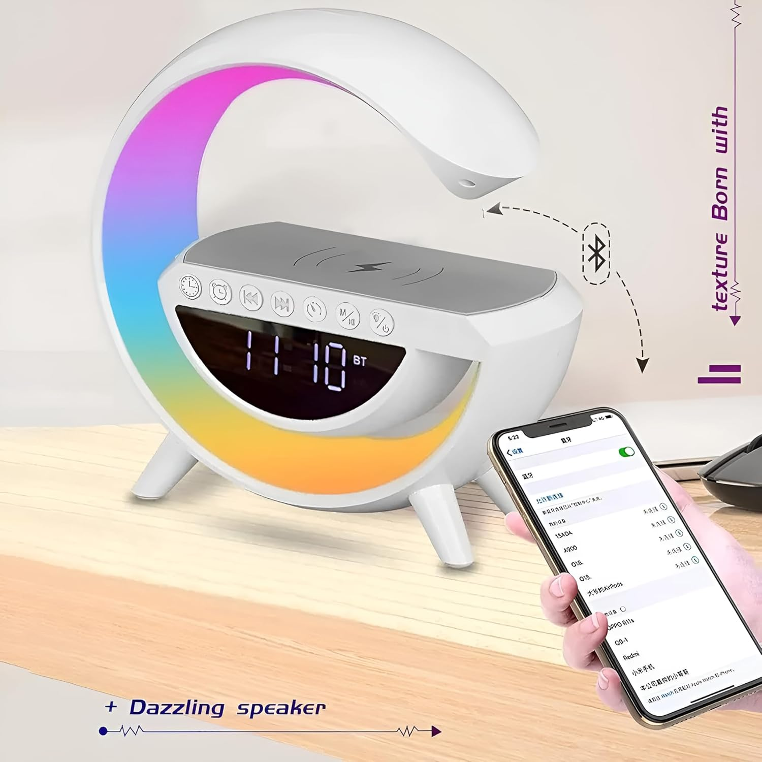 Wake-Up BT-3401 Light with Wireless Charger Bluetooth Speaker