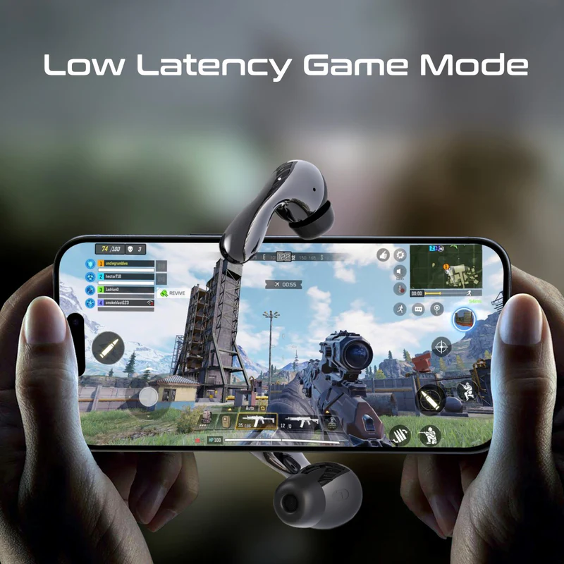 Promate Baton High-Definition Hybrid ANC TWS Earbuds with IntelliTouch - Black