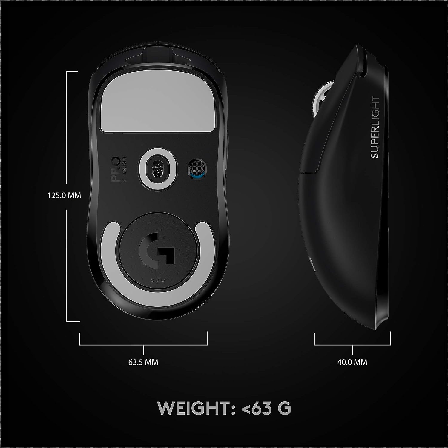 Logitech G PRO X SUPERLIGHT Wireless Gaming Mouse - Black