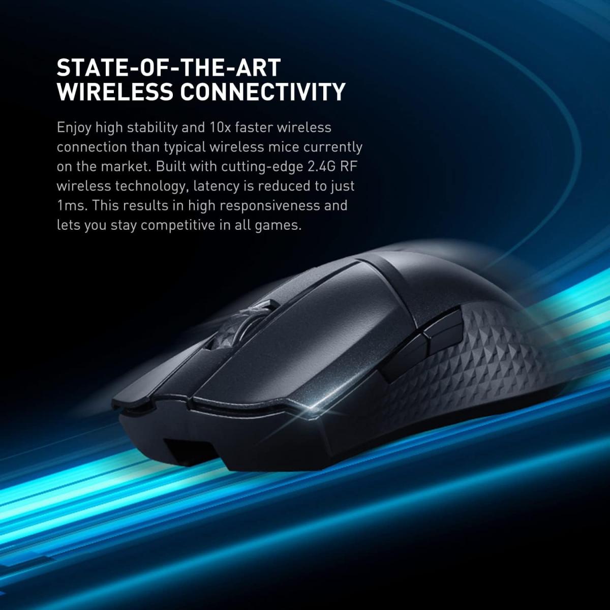 MSI Clutch GM31 Lightweight 12K DPI Wireless Ergonomic Gaming Mouse & Charging Dock