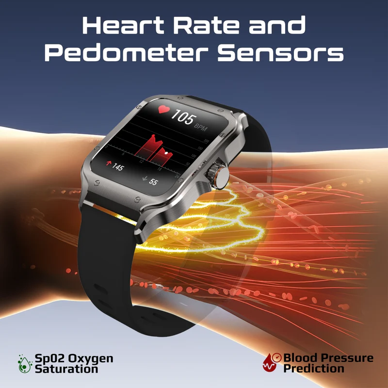 Promate ActivLife Curved AMOLED Screen Smart watch with BT Calling - Black