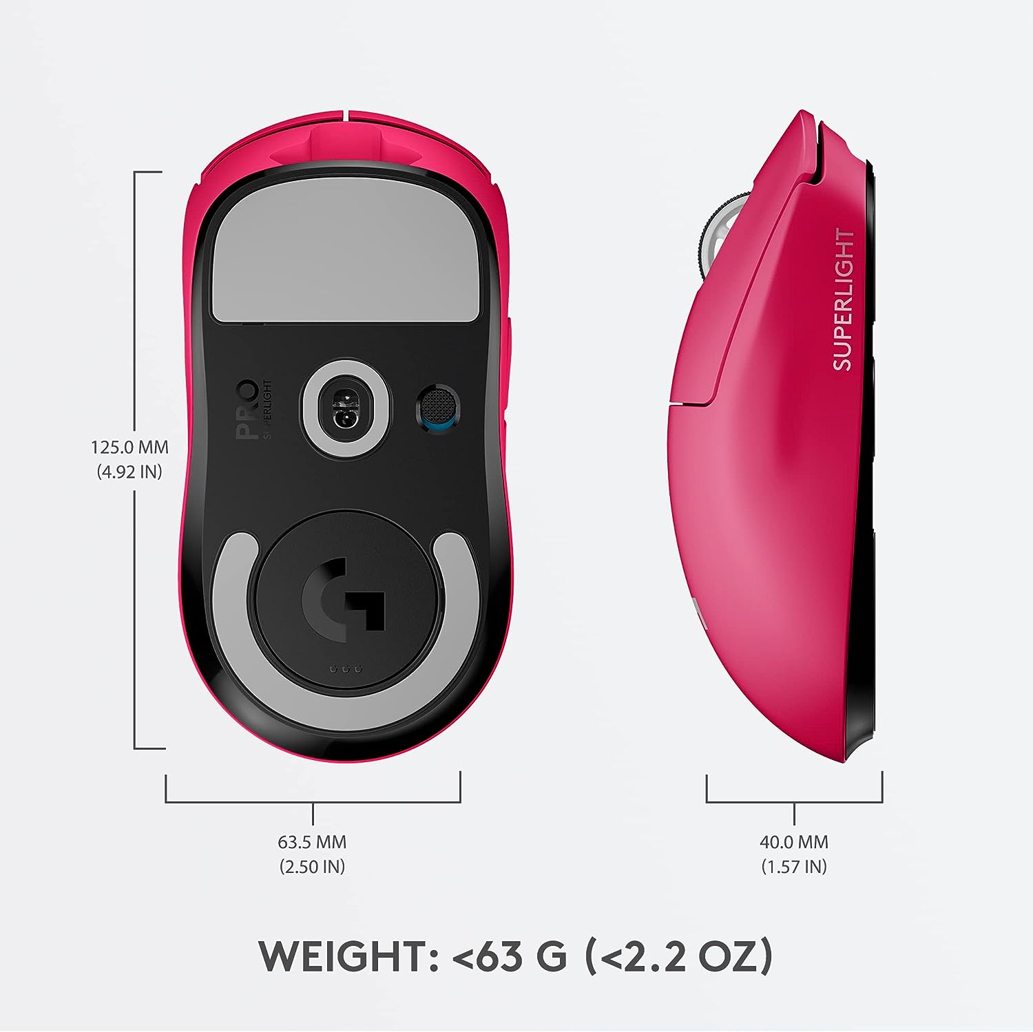 Logitech G PRO X SUPERLIGHT Wireless Gaming Mouse - Magenta