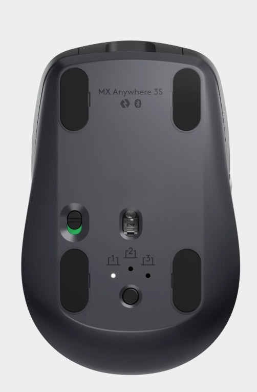 Logitech MX Anywhere 3S Compact Wireless Mouse Fast Scrolling 8K DPI Any-Surface Tracking USB C Bluetooth- Pale Grey