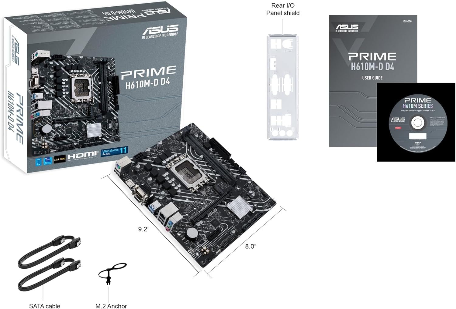 ASUS PRIME H610M-D D4  (13th and 12th Gen) LGA1700 micro-ATX Motherboard