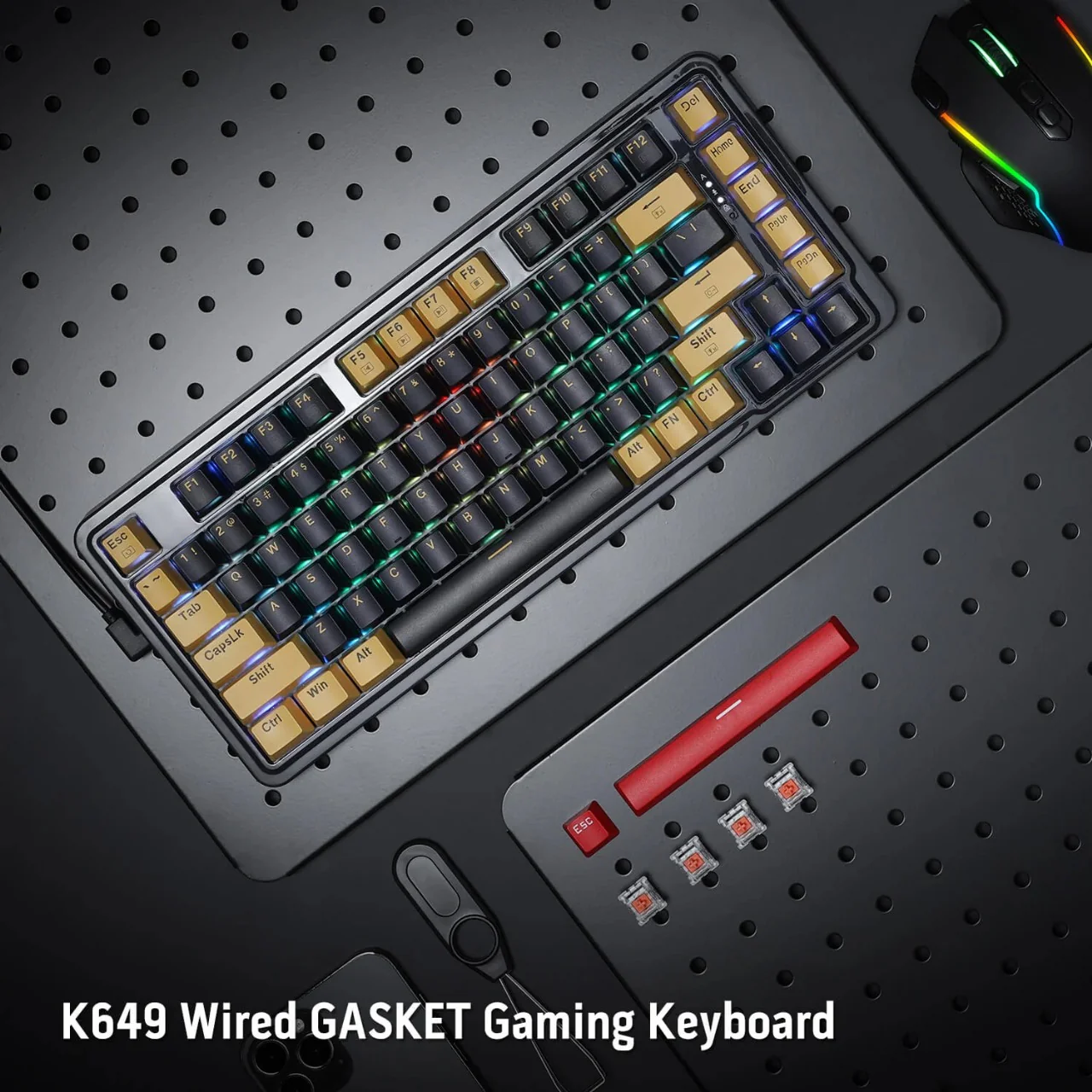Redragon K649 78% Wired Gasket RGB Mechanical Gaming Keyboard