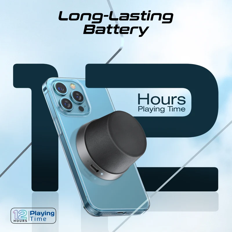 Promate Punch High-Fidelity Mini Bluetooth Speaker with MagSafe Compatible Base - Navy