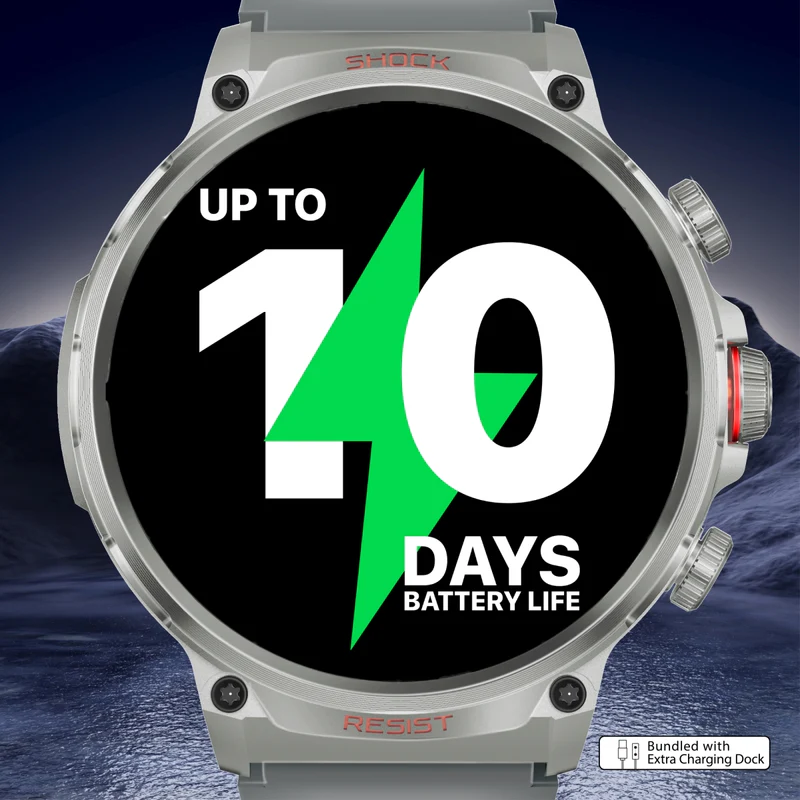 Promate Tough-Built Fitness Tracker Smart watch with BT Calling - Silver