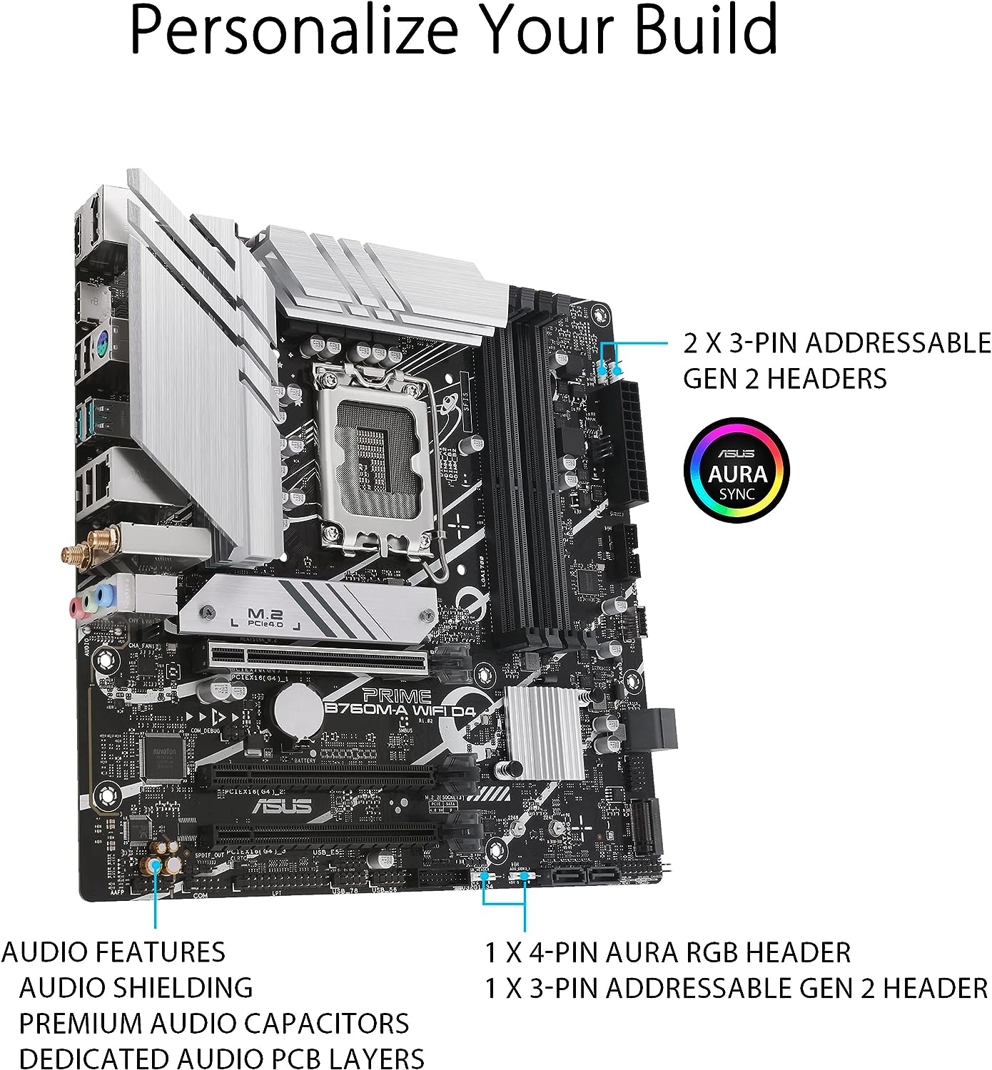 ASUS PRIME B760M-A WIFI D4 (13th and 12th Gen) LGA 1700 mATX Motherboard