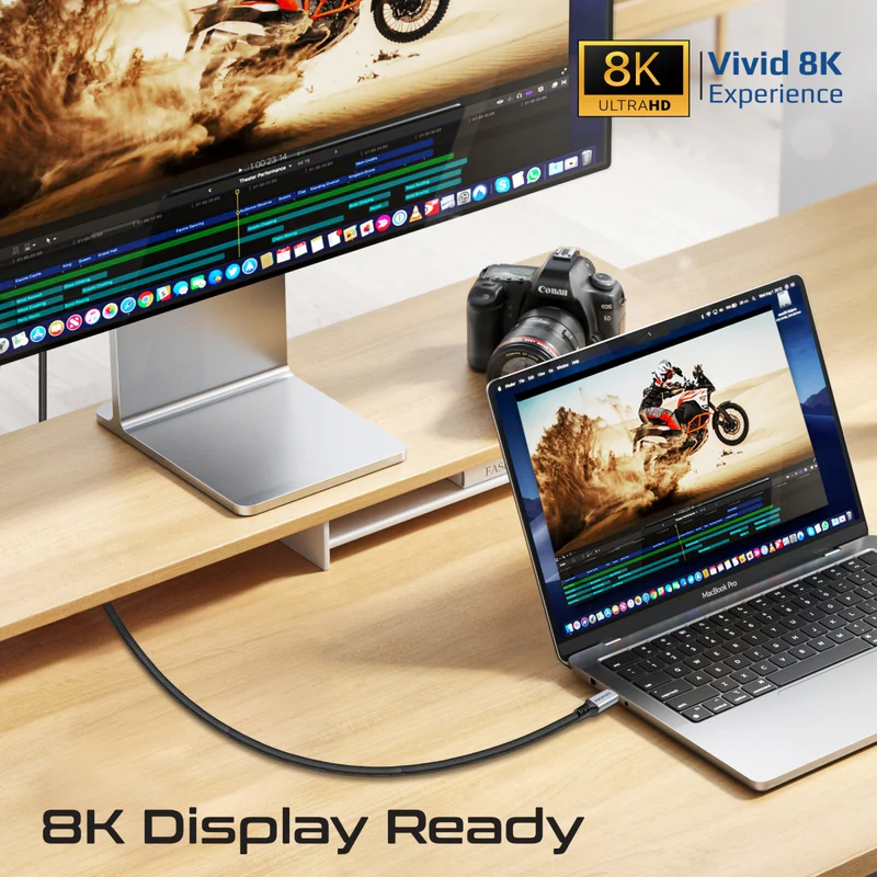 Promate PowerBolt5-80G High-Speed 80Gbps USB4™ Cable with 240W PD Support - Black