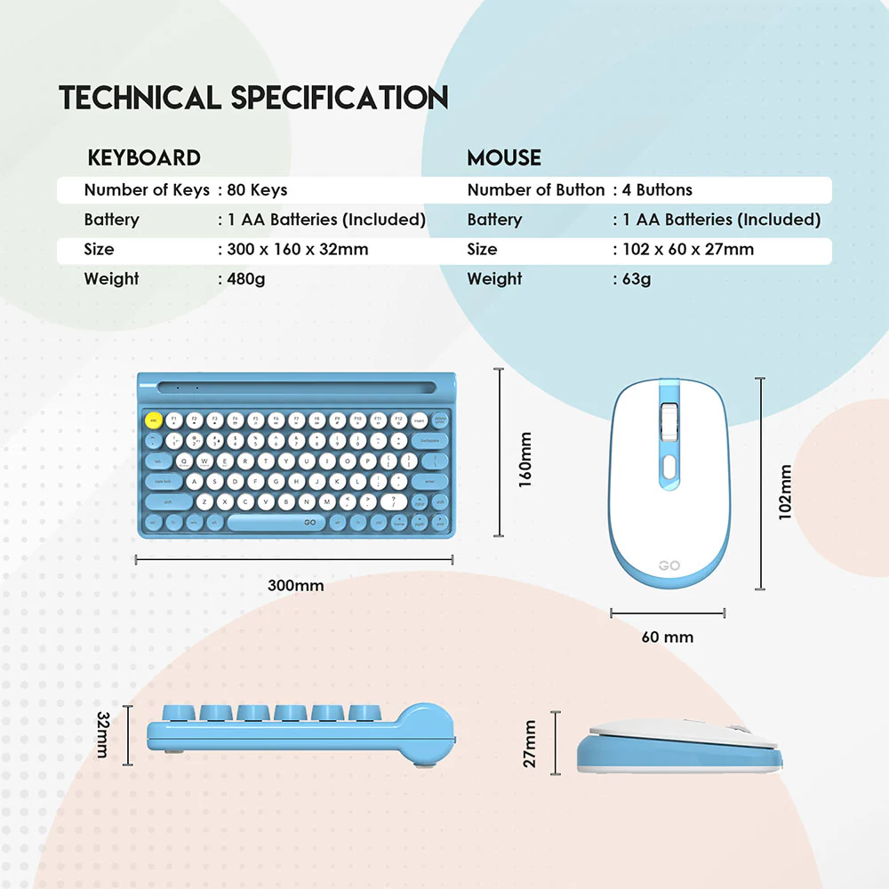 Fantech GO MOCHI 80Keys WK897 Wireless Keyboard Mouse Combo