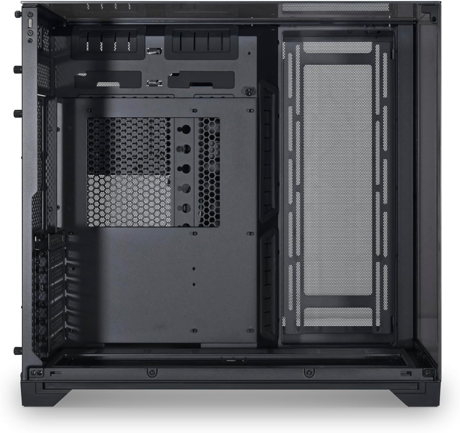 Lian Li O11 Vision -Three Sided Tempered Glass Panels  - Dual-Chamber ATX Mid Tower (Chrome) GAMING CASE