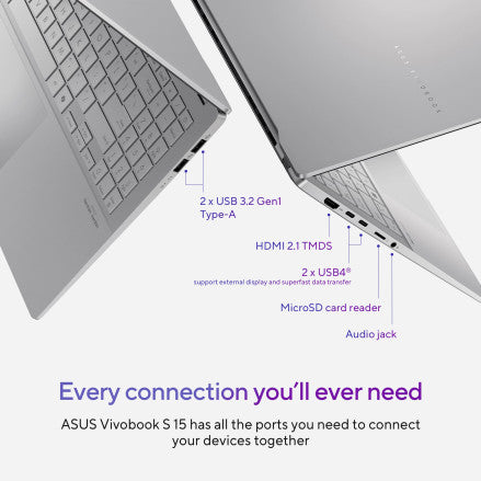 ASUS Vivobook S 15 OLED (S5507QA-MA001W)| Snapdragon® X Elite X1E 78 100 , Qualcomm® AI Engine 32GB DDR5X , 15.6 inch 3K 120Hz LAPTOP