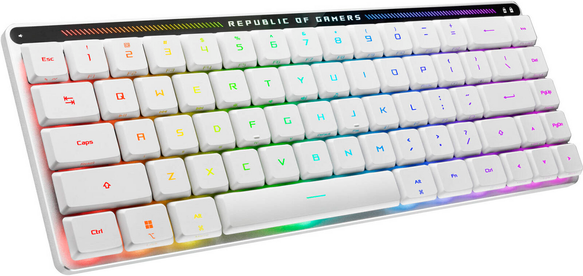 Asus ROG M603 FALCHION RX LOW PROFILE 65% WIRELESS OPTICAL MECHANICAL GAMING KEYBOARD WHITE