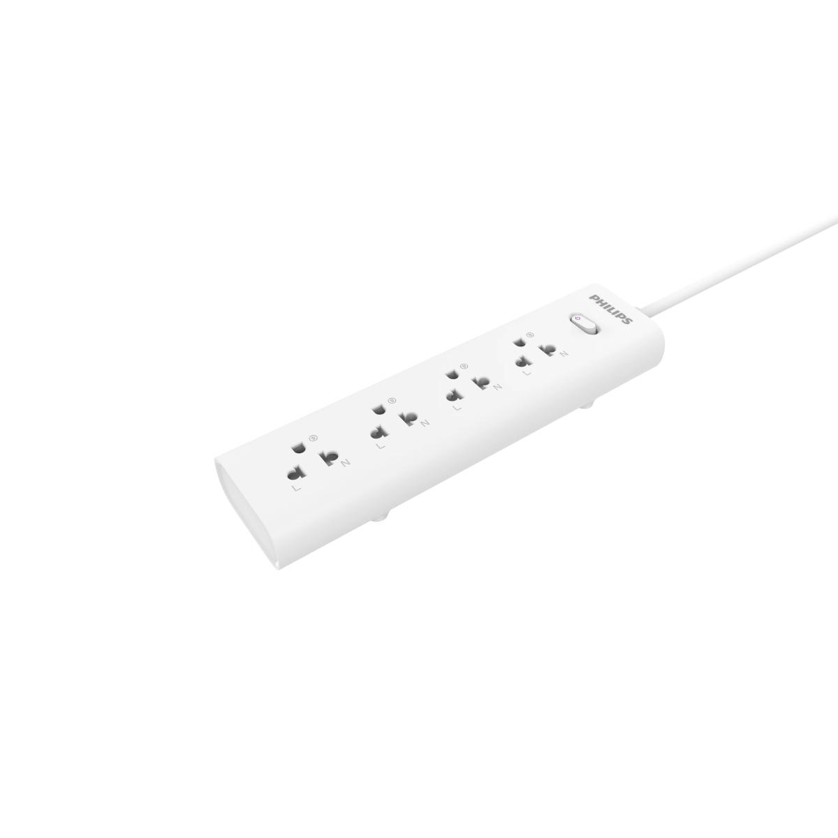 Philips Power Strip 4AC Outlet 2m Power Cord - White