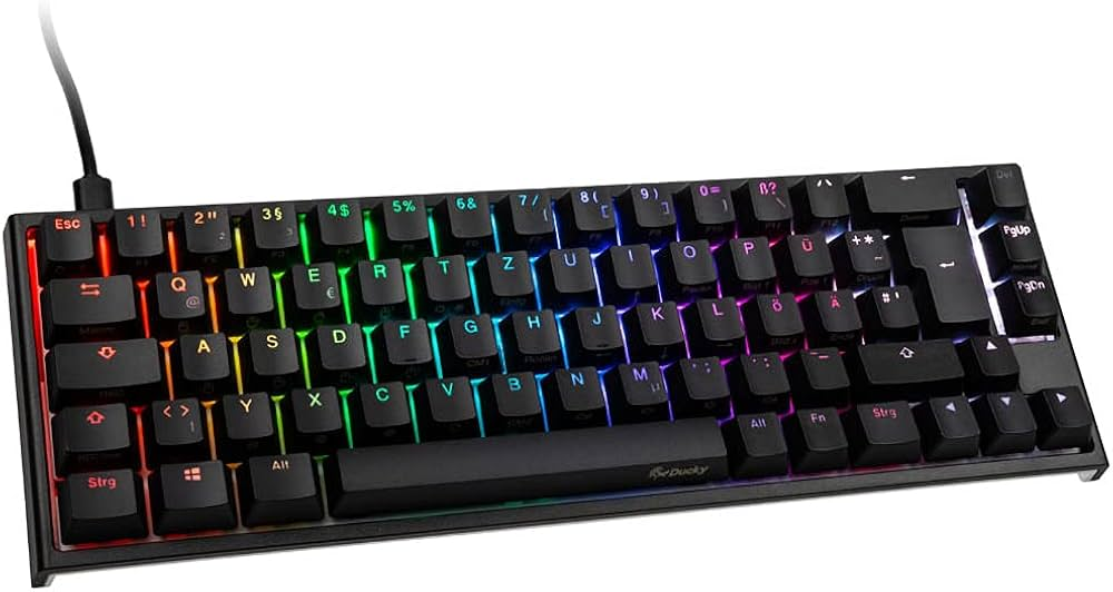 Ducky One 2 Mini SF 65% Gaming Keyboard Cherry Blue RGB Switch, Black - Arabic