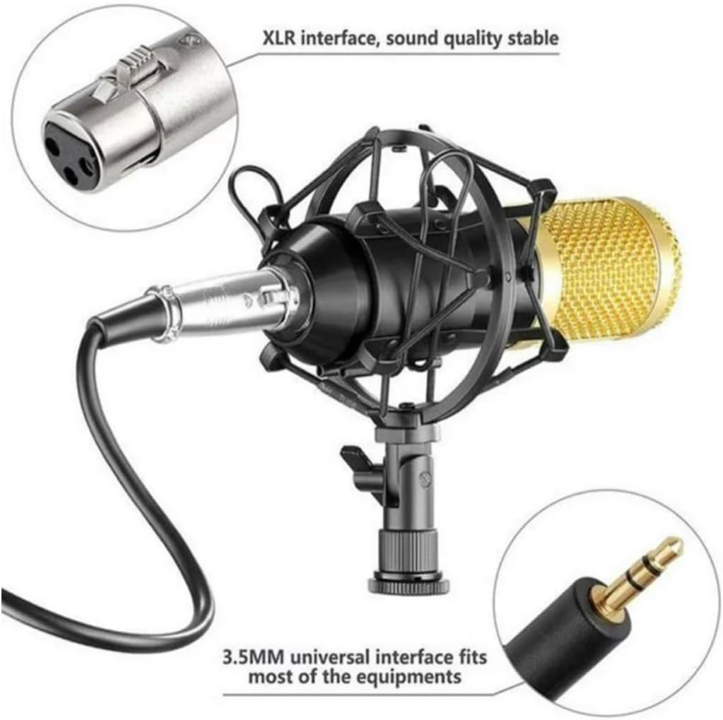 Legendary Vocal Professional Condenser Microphone Kit w/Adjustable Mic Suspension Scissor Arm Metal Shock Mount