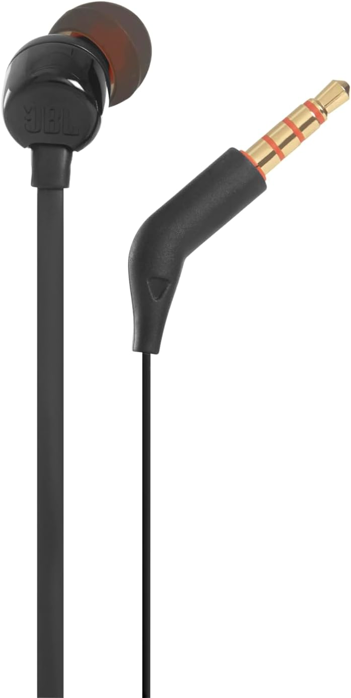 JBL TUNE 110 Wired Earbuds - Black / White