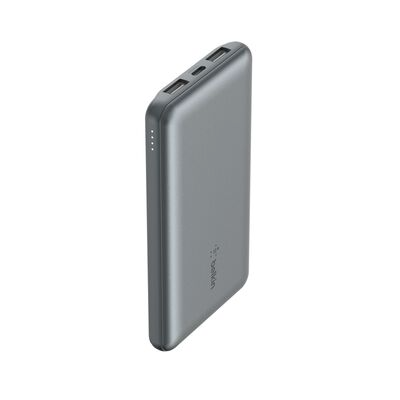 Belkin Portable Charger, USB-C Power Bank 10000mAh - Grey