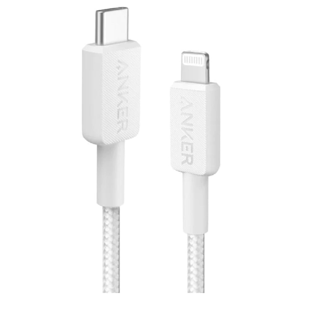 ANKER 322 USB-C TO LIGHTNING CABLE 6FT BRAIDED WHITE ANKER 322 USB-C TO LIGHTNING CABLE 6FT BRAIDED WHITE
