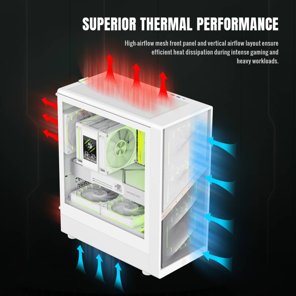 GAMEMAX AERIS 330 MW (WHITE) MATX GAMING CASE